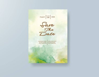 Soyut sıçramalı suluboya düğün davetiyesi