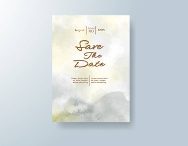 Soyut sıçramalı suluboya düğün davetiyesi