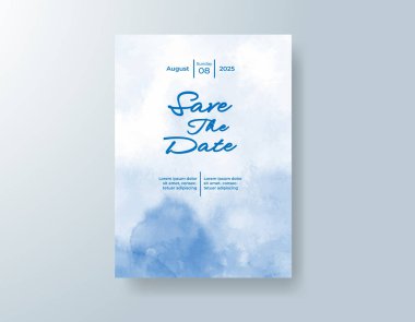 Soyut sıçramalı suluboya düğün davetiyesi