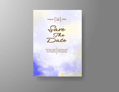 Soyut sıçramalı suluboya düğün davetiyesi