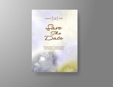 Soyut sıçramalı suluboya düğün davetiyesi