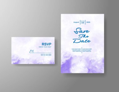 Soyut sıçramalı suluboya düğün davetiyesi