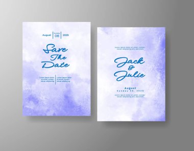 Soyut sıçramalı suluboya düğün davetiyesi