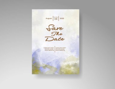 Soyut sıçramalı suluboya düğün davetiyesi