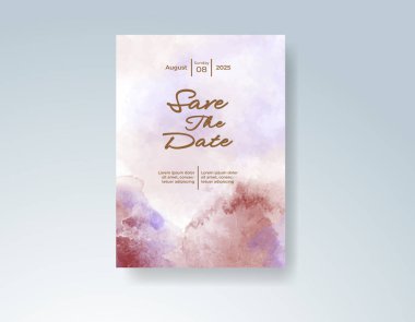 Soyut sıçramalı suluboya düğün davetiyesi