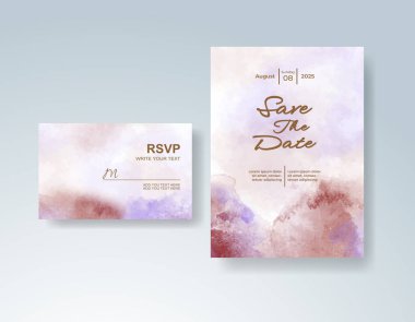 Soyut sıçramalı suluboya düğün davetiyesi