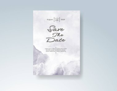 Soyut sıçramalı suluboya düğün davetiyesi