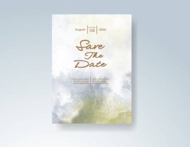 Soyut sıçramalı suluboya düğün davetiyesi