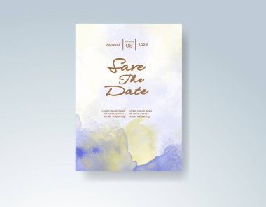 Soyut sıçramalı suluboya düğün davetiyesi