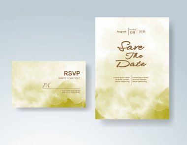 Soyut sıçramalı suluboya düğün davetiyesi