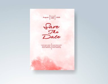 Soyut sıçramalı suluboya düğün davetiyesi