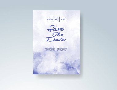 Soyut sıçramalı suluboya düğün davetiyesi