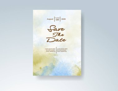 Soyut sıçramalı suluboya düğün davetiyesi