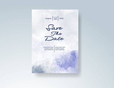 Soyut sıçramalı suluboya düğün davetiyesi