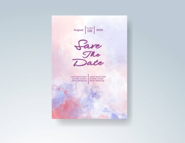 Soyut sıçramalı suluboya düğün davetiyesi