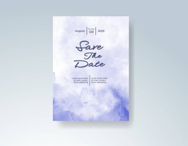 Soyut sıçramalı suluboya düğün davetiyesi