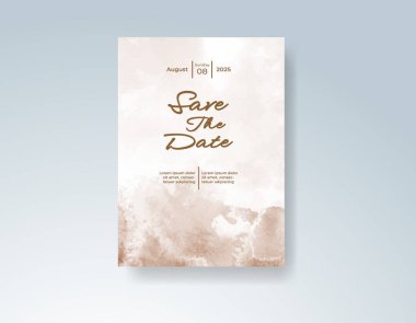 Soyut sıçramalı suluboya düğün davetiyesi