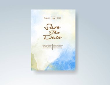 Soyut sıçramalı suluboya düğün davetiyesi