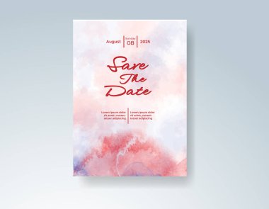 Soyut sıçramalı suluboya düğün davetiyesi