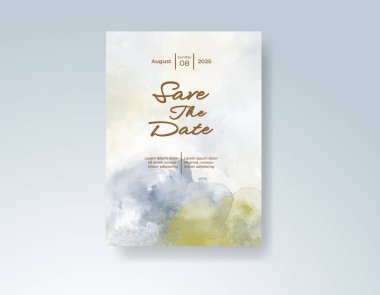 Soyut sıçramalı suluboya düğün davetiyesi