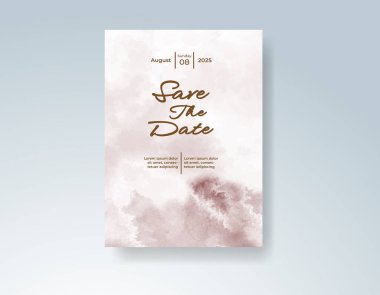 Soyut sıçramalı suluboya düğün davetiyesi