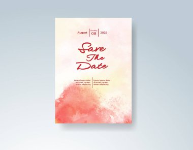 Soyut sıçramalı suluboya düğün davetiyesi