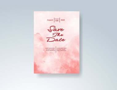 Soyut sıçramalı suluboya düğün davetiyesi