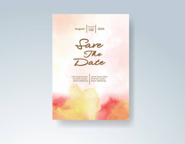 Soyut sıçramalı suluboya düğün davetiyesi