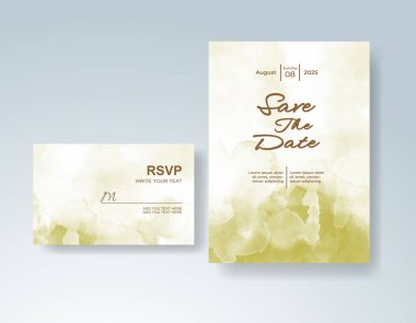 Soyut sıçramalı suluboya düğün davetiyesi