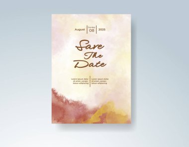 Soyut sıçramalı suluboya düğün davetiyesi