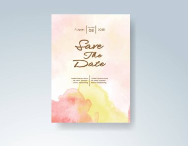 Soyut sıçramalı suluboya düğün davetiyesi