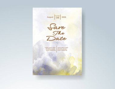 Soyut sıçramalı suluboya düğün davetiyesi