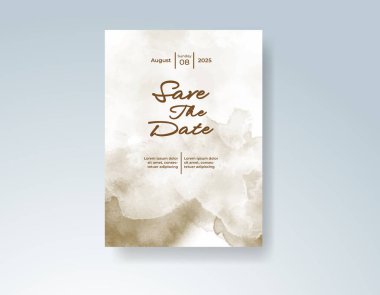 Soyut sıçramalı suluboya düğün davetiyesi