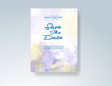 Soyut sıçramalı suluboya düğün davetiyesi