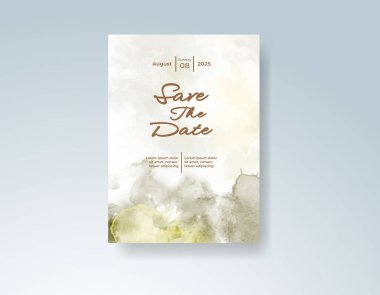 Soyut sıçramalı suluboya düğün davetiyesi