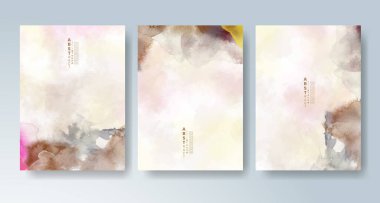Parlak renkli vektör suluboya arkaplanlı kartlar. Randevunuz, kartpostalınız, afişiniz için tasarım.