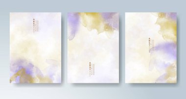 Parlak renkli vektör suluboya arkaplanlı kartlar. Randevunuz, kartpostalınız, afişiniz için tasarım.