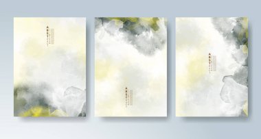 Parlak renkli vektör suluboya arkaplanlı kartlar. Randevunuz, kartpostalınız, afişiniz için tasarım.