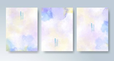 Parlak renkli vektör suluboya arkaplanlı kartlar. Randevunuz, kartpostalınız, afişiniz için tasarım.