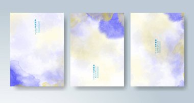 Parlak renkli vektör suluboya arkaplanlı kartlar. Randevunuz, kartpostalınız, afişiniz için tasarım.