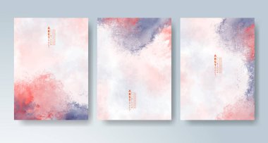 Parlak renkli vektör suluboya arkaplanlı kartlar. Randevunuz, kartpostalınız, afişiniz için tasarım.