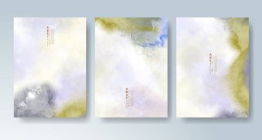 Parlak renkli vektör suluboya arkaplanlı kartlar. Randevunuz, kartpostalınız, afişiniz için tasarım.