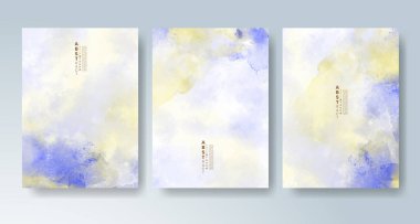 Parlak renkli vektör suluboya arkaplanlı kartlar. Randevunuz, kartpostalınız, afişiniz için tasarım.