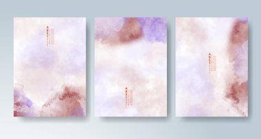 Parlak renkli vektör suluboya arkaplanlı kartlar. Randevunuz, kartpostalınız, afişiniz için tasarım.