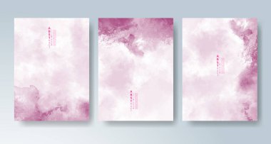 Parlak renkli vektör suluboya arkaplanlı kartlar. Randevunuz, kartpostalınız, afişiniz için tasarım.