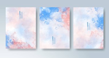 Parlak renkli vektör suluboya arkaplanlı kartlar. Randevunuz, kartpostalınız, afişiniz için tasarım.