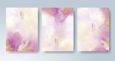 Parlak renkli vektör suluboya arkaplanlı kartlar. Randevunuz, kartpostalınız, afişiniz için tasarım.