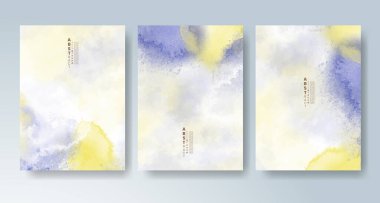 Parlak renkli vektör suluboya arkaplanlı kartlar. Randevunuz, kartpostalınız, afişiniz için tasarım.