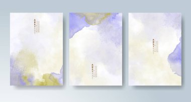 Parlak renkli vektör suluboya arkaplanlı kartlar. Randevunuz, kartpostalınız, afişiniz için tasarım.