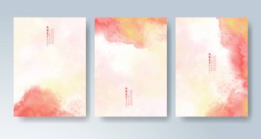 Parlak renkli vektör suluboya arkaplanlı kartlar. Randevunuz, kartpostalınız, afişiniz için tasarım.